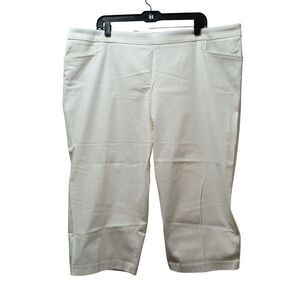 George Capri Pants Women’s 3X (22W - 24W) White Stretch Pull On 42X20.5